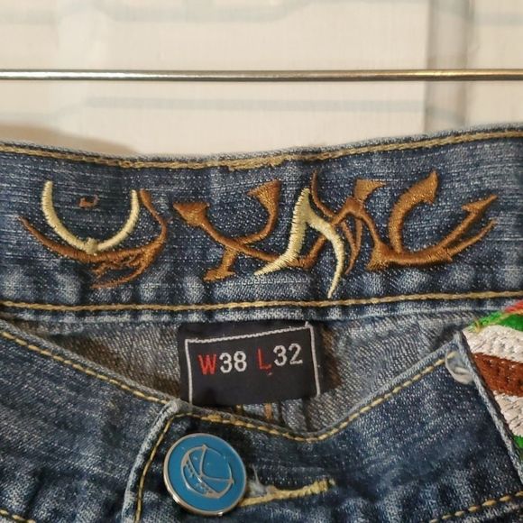 COOGI Style Embroidered Straight Leg Jeans W38 L32 - Picture 8 of 10